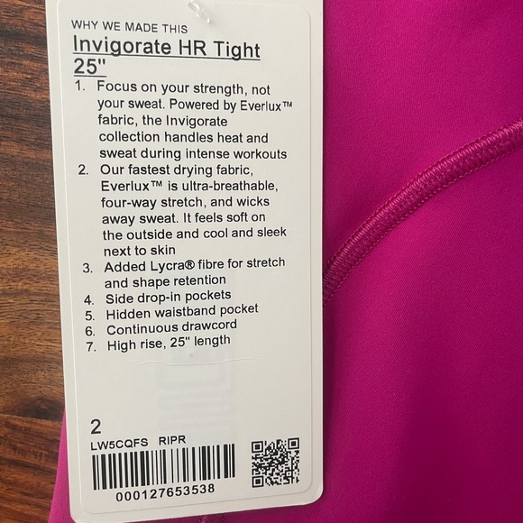 NWT LULU INVIGORATE Ripened Raspberry! - Picture 7 of 8